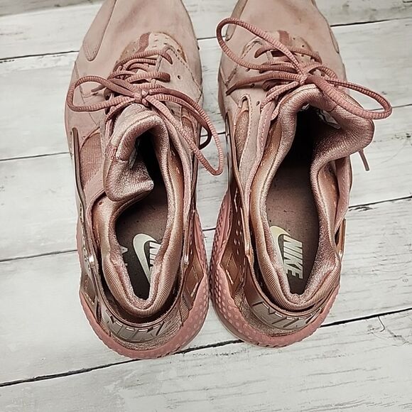 Nike Mens Air Huarache Run Premium Peach Lace Up Sneaker Shoes Sz13 704830-601 - Picture 8 of 9